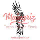 Realistic wing  tattoo design high resolution download