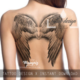 Realistic Wings  tattoo design high resolution download