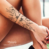 Half sleeve oriental flowers tattoo design high resolution download