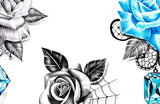 5 x Realistic roses with sexy precious stone  tattoo design high resolution download