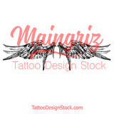 Realistic wing  tattoo design high resolution download