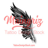 Sexy realistic wing  tattoo design high resolution download