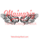 Realistic sexy wing  tattoo design high resolution download
