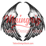 Realistic sexy wing tattoo design high resolution download