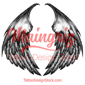 Realistic sexy wing tattoo design high resolution download