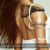 Realistic wing sexy  tattoo design high resolution download