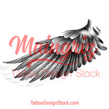 Sexy realistic wings  tattoo design high resolution download
