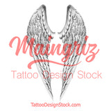 Sexy realistic wing  tattoo design high resolution download