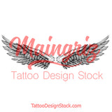 Realistic wing  tattoo design high resolution download