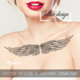 Realistic sexy wing  tattoo design high resolution download