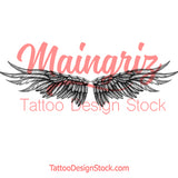 Sexy realistic wing  tattoo design high resolution download