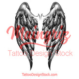Realistic wing  tattoo design high resolution download