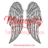 Realistic sexy wing  tattoo design high resolution download