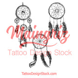 3 x Realistic sexy dreamcatchers tattoo design high resolution download