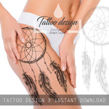 3 x Realistic sexy dreamcatchers tattoo design high resolution download