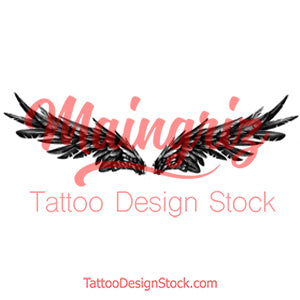 Realistic sexy wing  tattoo design high resolution download