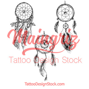 3 x Sexy realistic dreamcatchers  tattoo design high resolution download