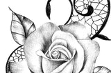 Realistic rose with lace tattoo design high resolution download
