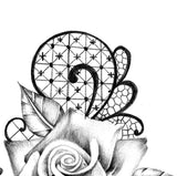 3 x Realistic rose with lace tattoo design high resolution download