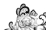 3 x Realistic rose with lace tattoo design high resolution download