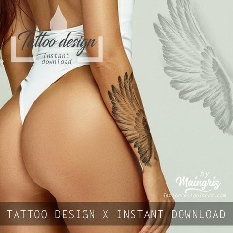 2 x realistic sexy wing tattoo design high resolution download