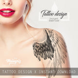 2 x realistic sexy wing tattoo design high resolution download