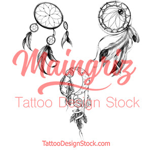 3 x Sexy realistic dreamcatchers  tattoo design high resolution download
