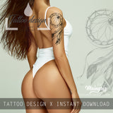 3 x Sexy realistic dreamcatchers  tattoo design high resolution download