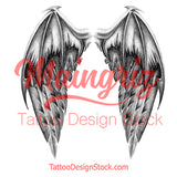 Realistic sexy wing  tattoo design high resolution download