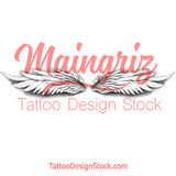 Realistic wing tattoo design high resolution download