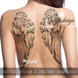 2 x realistic wing tattoo design high resolution download