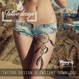 3 x Realistic sexy dreamcatchers tattoo design high resolution download