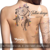 3 x Realistic sexy dreamcatchers tattoo design high resolution download