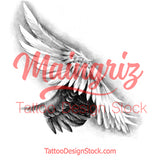 Sexy realistic wing  tattoo design high resolution download