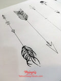 sexy arrows with feathers tattoo ideas references