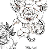 5 Oriental roses - tattoo design download #1