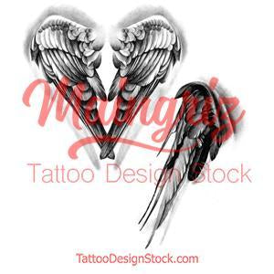 2 x realistic sexy wing - download tattoo design