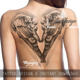 2 x realistic sexy wing - download tattoo design
