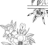 5 x peony linework tattoo design high resolution download