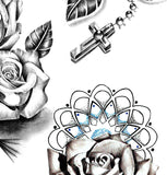 5 x Realistic roses with precious stone  tattoo design high resolution download