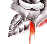 Realistic rose with sexy precious stone tattoo design high resolution download