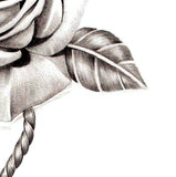 Sexy realistic rose with precious stone tattoo design high resolution download