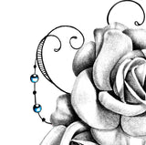 Two realistic roses and precious stone tattoo design high resolution download