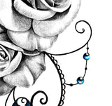Two realistic roses and precious stone tattoo design high resolution download