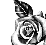 Realistic rose with pearls  tattoo design high resolution download