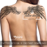 Sexy realistic wing - download tattoo design