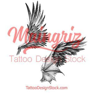 2 x realistic wing  tattoo design high resolution download