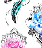 5 x Realistic roses with precious stone - download tattoo design