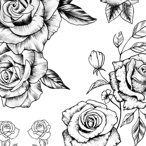 7 sexy roses line work tattoo designs references