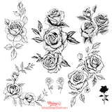 7 sexy roses line work tattoo designs references.